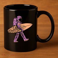 Surfer Astronaut 11oz C Handle Ceramic Mug