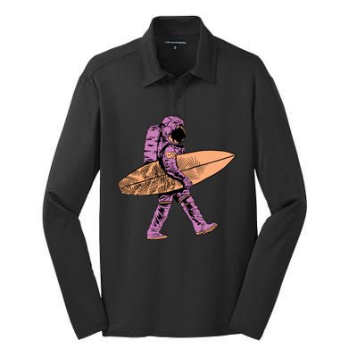 Surfer Astronaut Silk Touch Performance Long Sleeve Polo