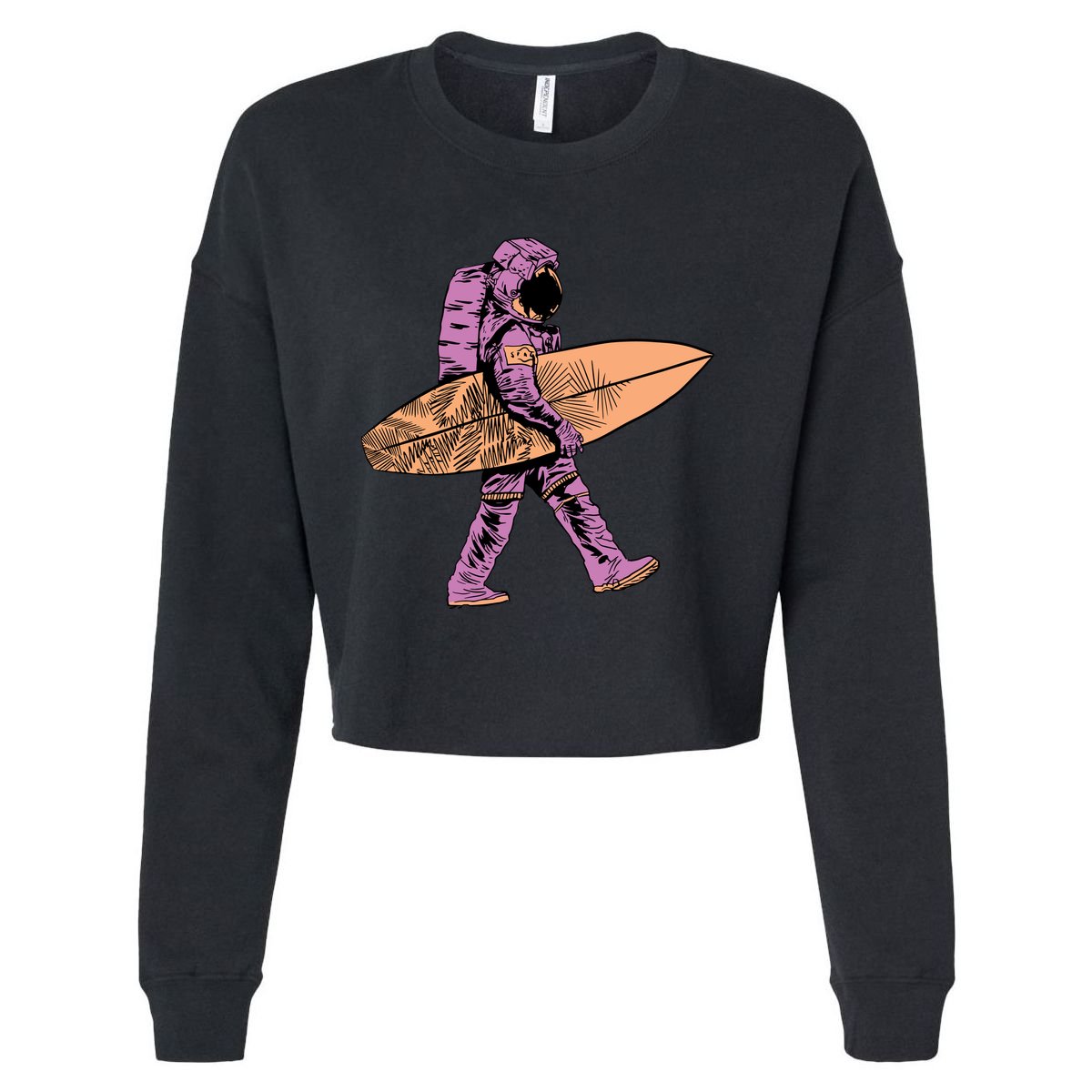 Surfer Astronaut Cropped Pullover Crew