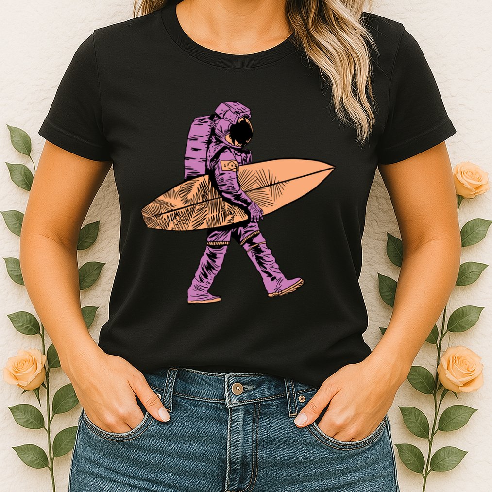 Surfer Astronaut Womens T-Shirt