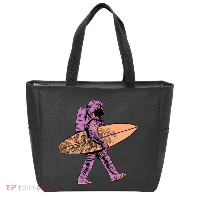Surfer Astronaut Zip Tote Bag