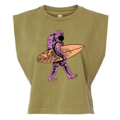 Surfer Astronaut Garment-Dyed Women's Muscle Tee