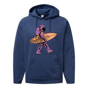 Surfer Astronaut Performance Fleece Hoodie