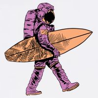 Surfer Astronaut Garment-Dyed Sweatshirt