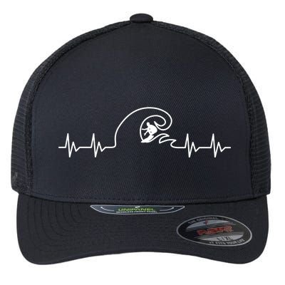 Surfer Heartbeat Pulse Flexfit Unipanel Trucker Cap