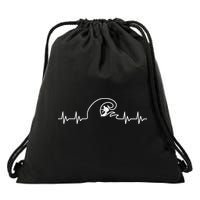Surfer Heartbeat Pulse Drawstring Bag