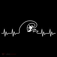 Surfer Heartbeat Pulse Drawstring Bag