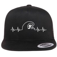 Surfer Heartbeat Pulse Flatbill Hat