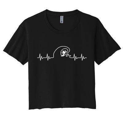 Surfer Heartbeat Pulse Crop Top