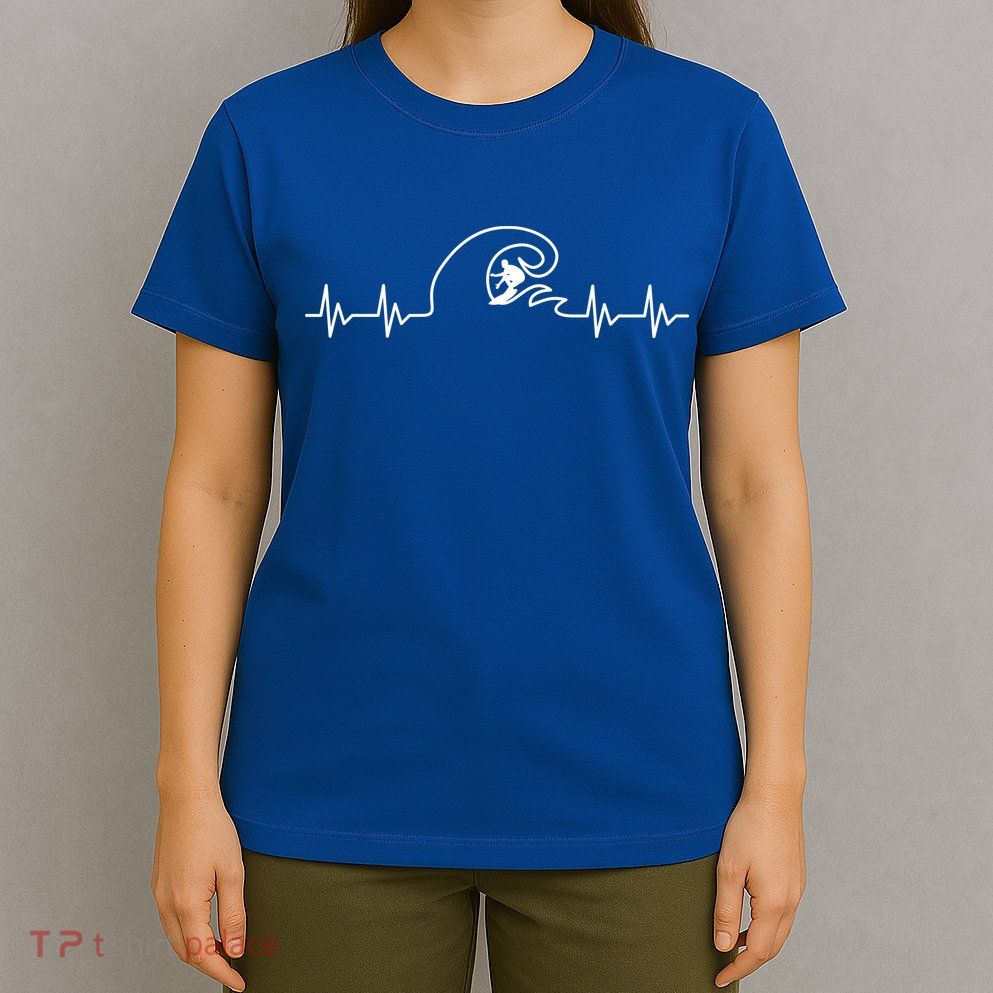 Surfer Heartbeat Pulse T-Shirt