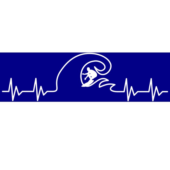 Surfer Heartbeat Pulse Bumper Sticker