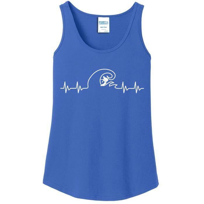 Surfer Heartbeat Pulse Ladies Essential Tank