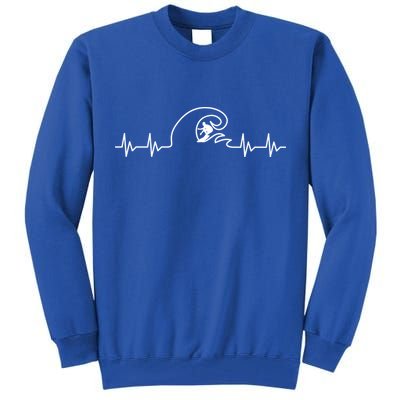 Surfer Heartbeat Pulse Tall Sweatshirt
