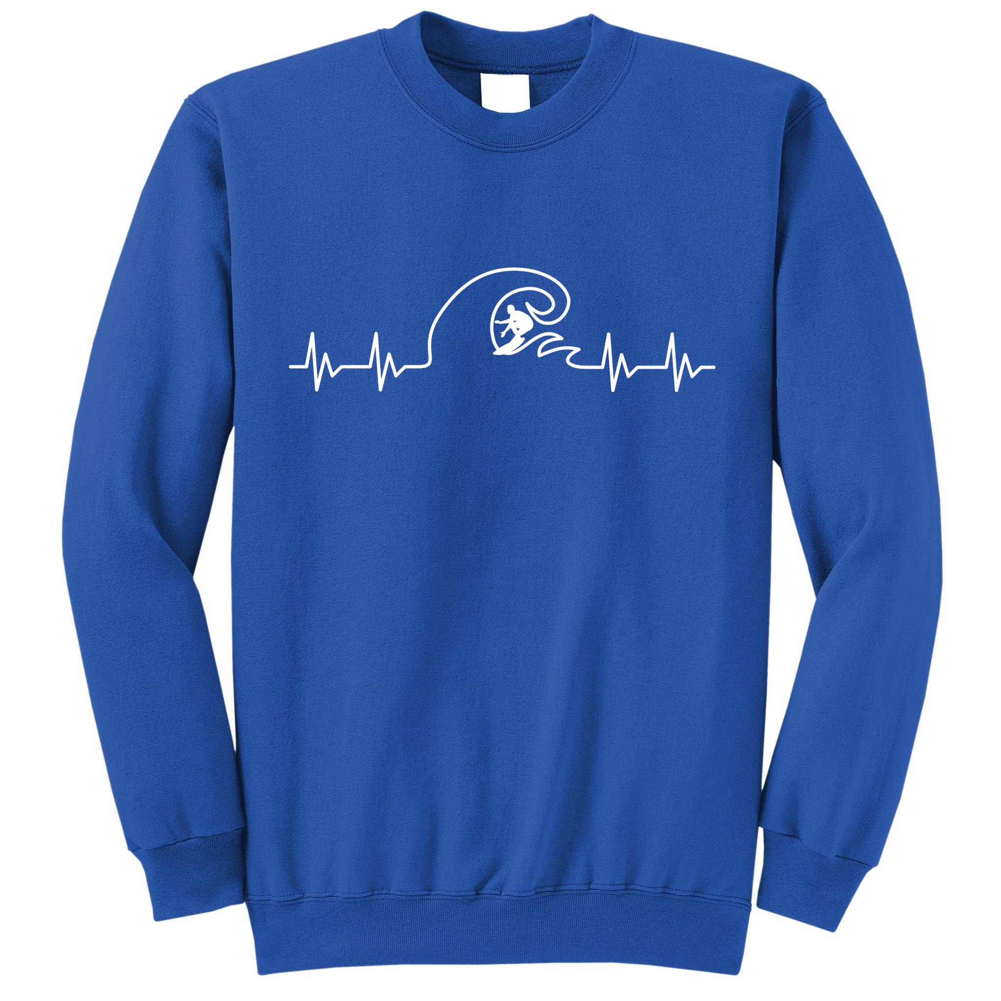 Surfer Heartbeat Pulse Tall Sweatshirt