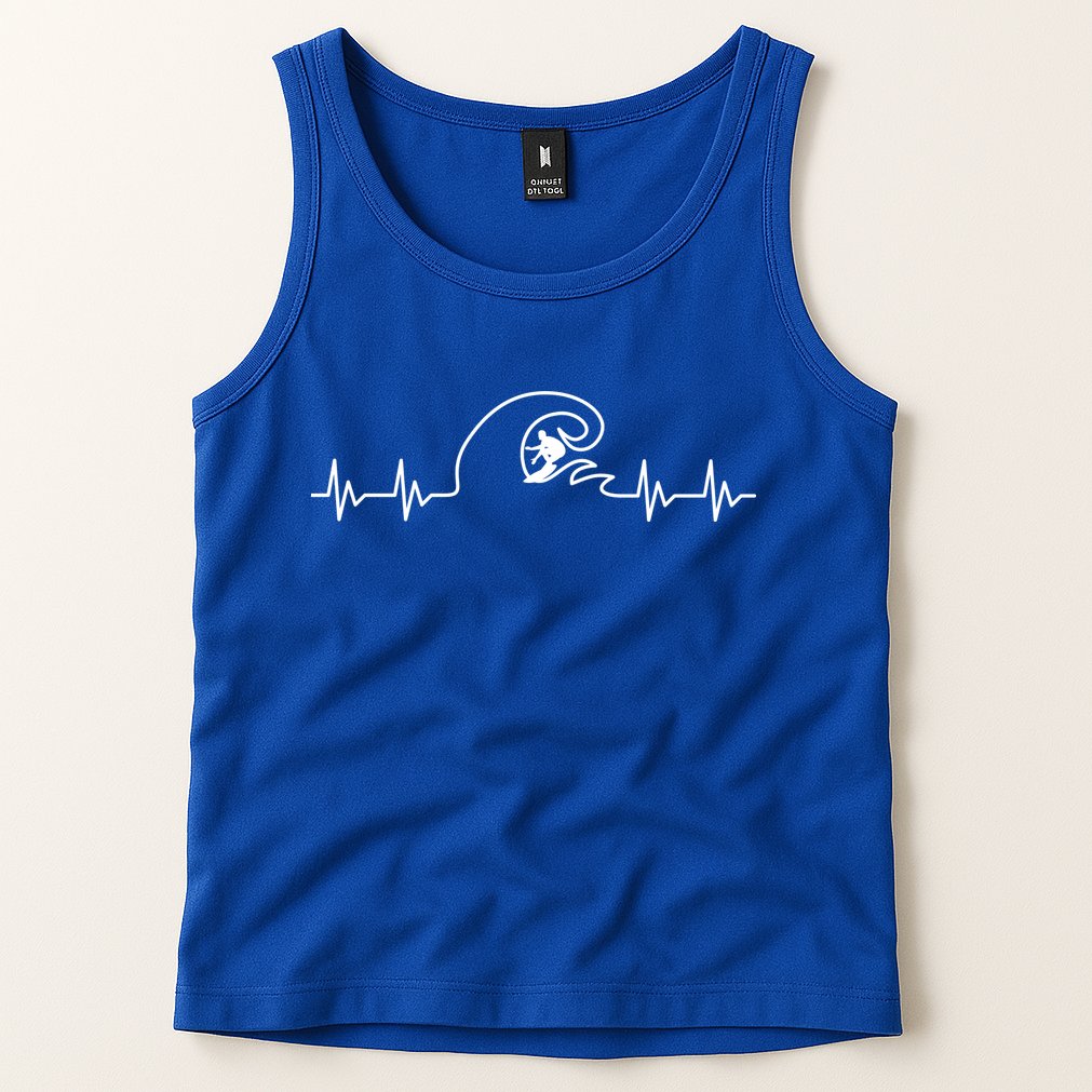 Surfer Heartbeat Pulse Tank Top
