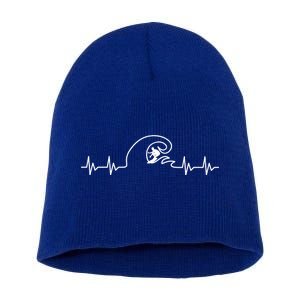 Surfer Heartbeat Pulse Short Acrylic Beanie