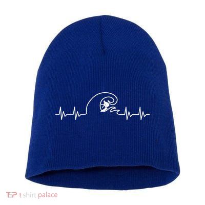 Surfer Heartbeat Pulse Short Acrylic Beanie