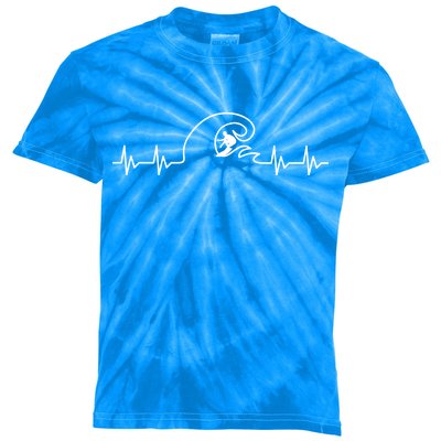 Surfer Heartbeat Pulse Kids Tie-Dye T-Shirt