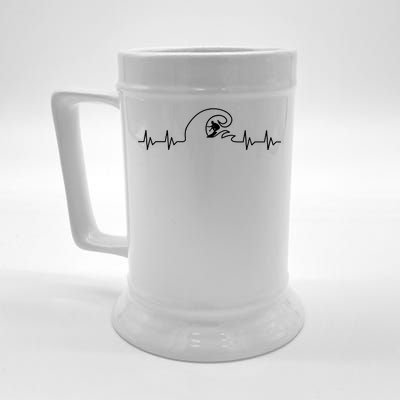 Surfer Heartbeat Pulse Beer Stein