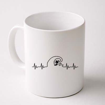 Surfer Heartbeat Pulse Coffee Mug