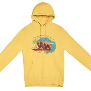 Surfing Bear Premium Pullover Hoodie