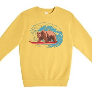 Surfing Bear Premium Crewneck Sweatshirt