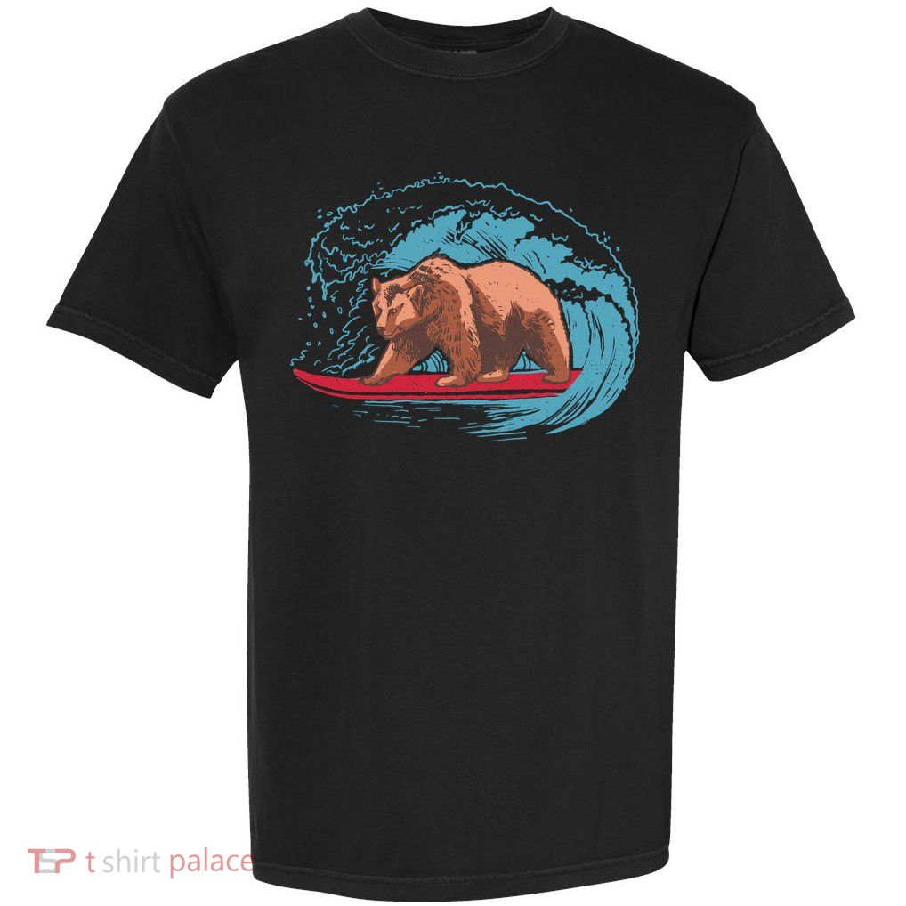 Surfing Bear Garment-Dyed Heavyweight T-Shirt