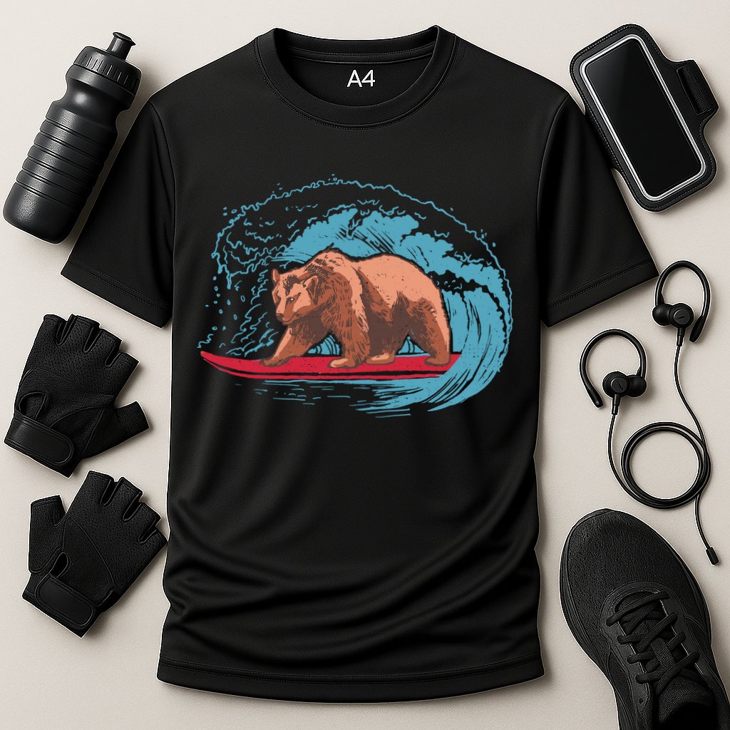 Surfing Bear Cooling Performance Crew T-Shirt