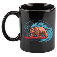 Surfing Bear 11oz C Handle Ceramic Mug