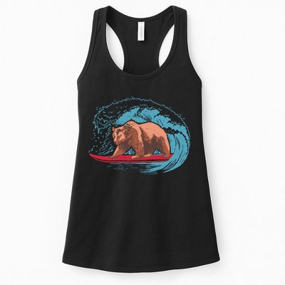 Surfing Bear Womens Tank Top