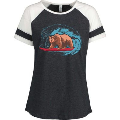 Surfing Bear Enza Ladies Jersey Colorblock Tee