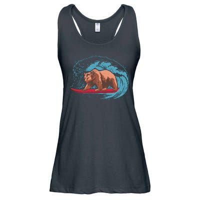 Surfing Bear Ladies Essential Flowy Tank