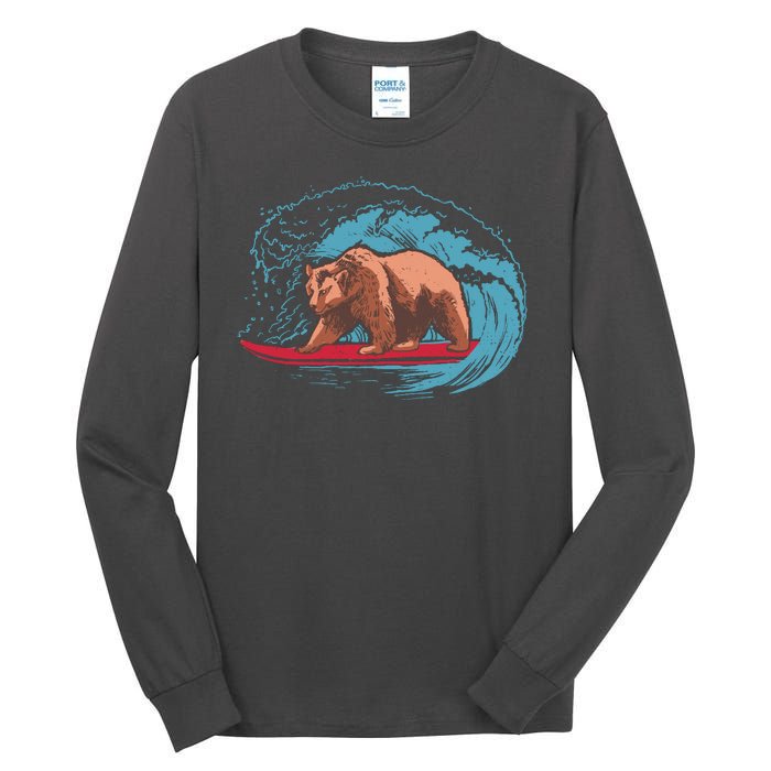 Surfing Bear Tall Long Sleeve T-Shirt