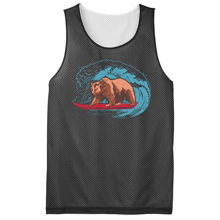 Surfing Bear Mesh Reversible Basketball Jersey Tank