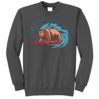 Surfing Bear Tall Sweatshirt