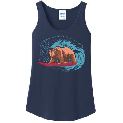 Surfing Bear Ladies Essential Tank