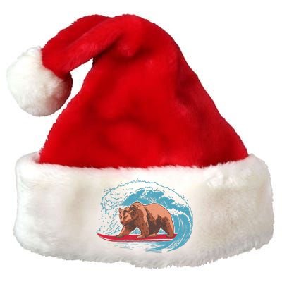 Surfing Bear Premium Christmas Santa Hat