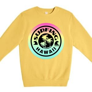 Surfing Hawaii Logo Premium Crewneck Sweatshirt