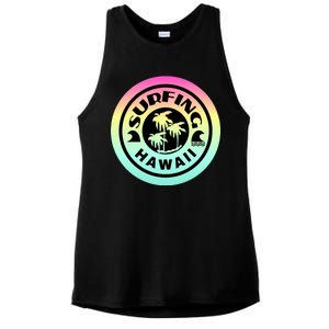 Surfing Hawaii Logo Ladies PosiCharge Tri-Blend Wicking Tank