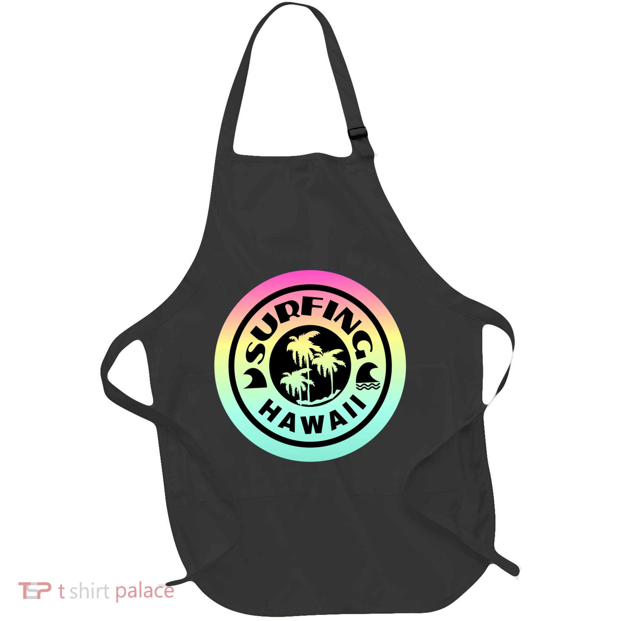Surfing Hawaii Logo Full-Length Apron With Pockets