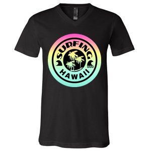 Surfing Hawaii Logo V-Neck T-Shirt