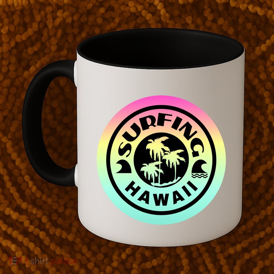 Surfing Hawaii Logo Mug