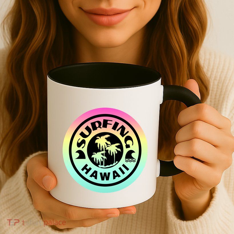 Surfing Hawaii Logo Mug