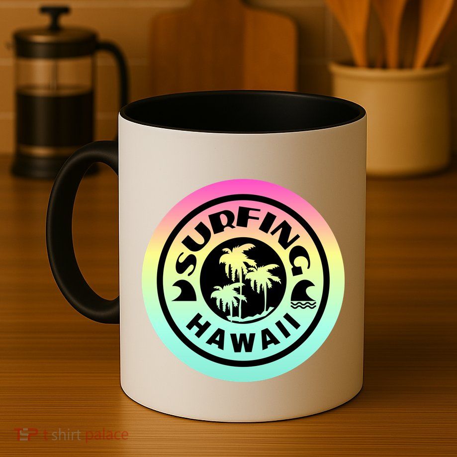 Surfing Hawaii Logo Mug