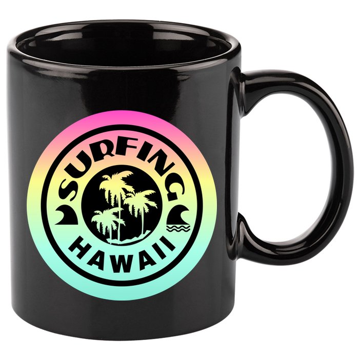 Surfing Hawaii Logo 11oz C Handle Ceramic Mug