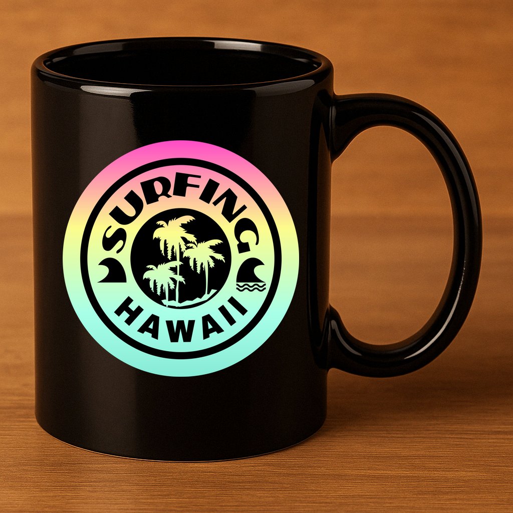 Surfing Hawaii Logo 11oz C Handle Ceramic Mug
