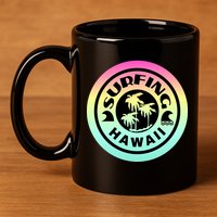 Surfing Hawaii Logo 11oz C Handle Ceramic Mug
