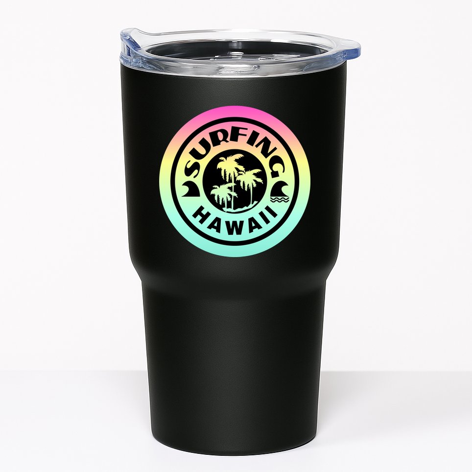 Surfing Hawaii Logo Tumbler
