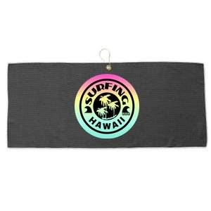 Surfing Hawaii Logo Large Microfiber Waffle Golf Towel