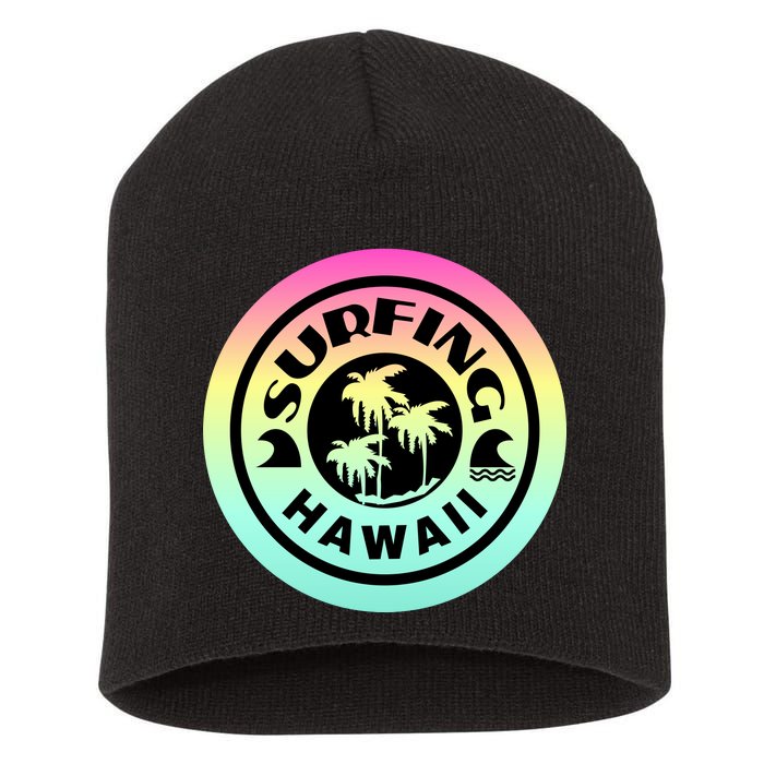 Surfing Hawaii Logo Short Acrylic Beanie